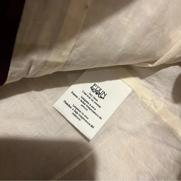 Edun Women's Floral Print Metallic Three Button Blazer 3/4 Sleeves Multicolor M - Picture 6 of 11